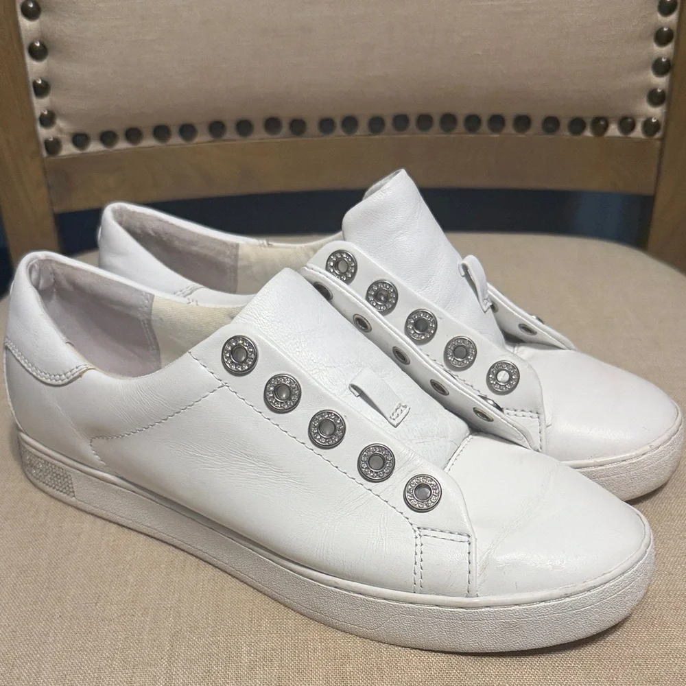 Michael Kors Women’s White Leather Sneakers, Size 9M